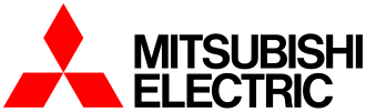 Mitsubishi Electric logo featuring three red diamonds arranged in a triangle next to the company name in black text. Evergreen State Heat & AC