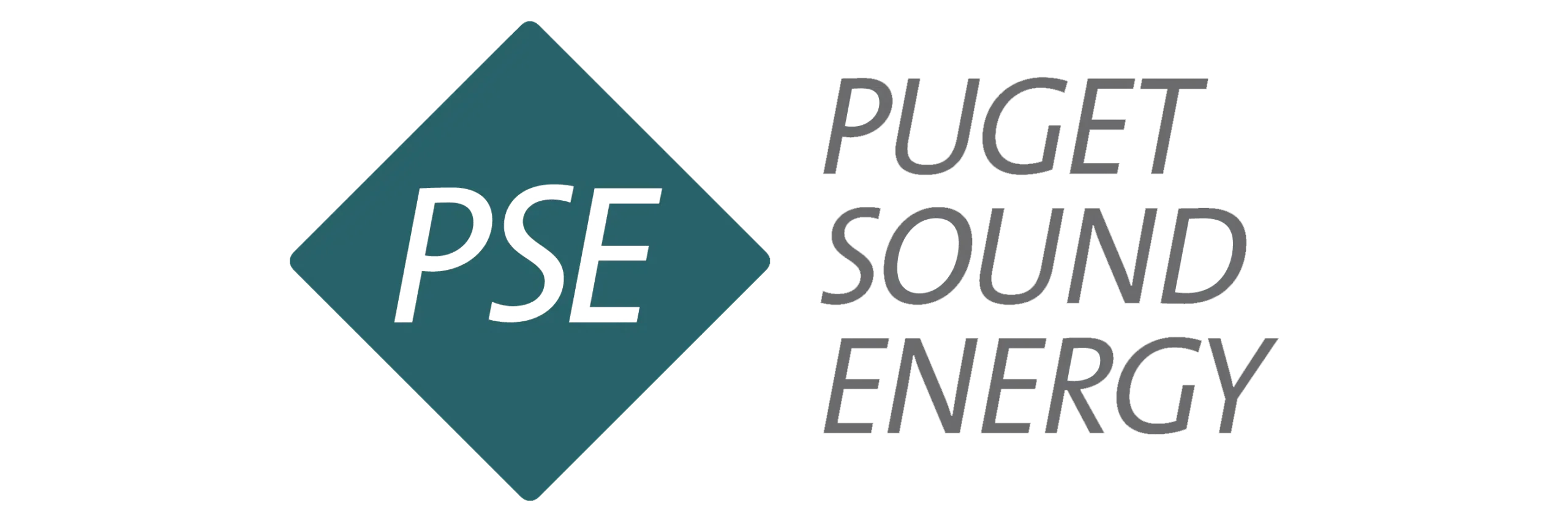 Puget Sound Energy logo with the letters PSE in a teal diamond. Evergreen State Heat & AC