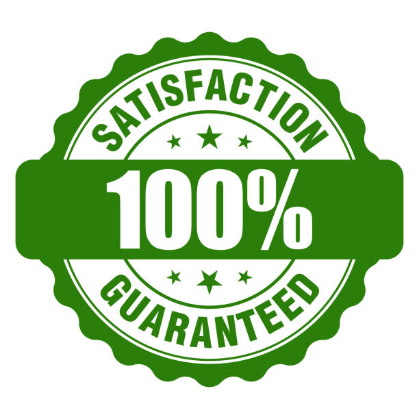 Green circular badge with the text "Satisfaction Guaranteed 100%" in bold white letters, featuring stars and a ribbon design—a perfect symbol of trust and excellence for our Gold Membership. Evergreen State Heat & AC