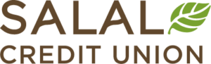 Salal Credit Union logo with the word "SALAL" in brown, a green leaf design, and "CREDIT UNION" in smaller brown letters below. For more information about the logo or brand guidelines, please visit our faq section. Evergreen State Heat & AC
