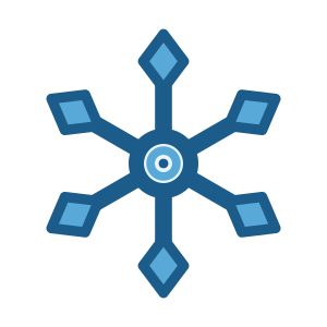 Blue snowflake icon with six arms, each ending in a diamond shape, on a light gray background—ideal for representing affordable plumbing services with a cool and reliable touch. Plumbers in Black Diamond, WA