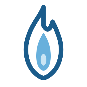 A stylized blue flame icon with a darker blue outline and a lighter blue inner flame on a white background, representing affordable plumbing services with a modern touch. Plumbers in Black Diamond, WA